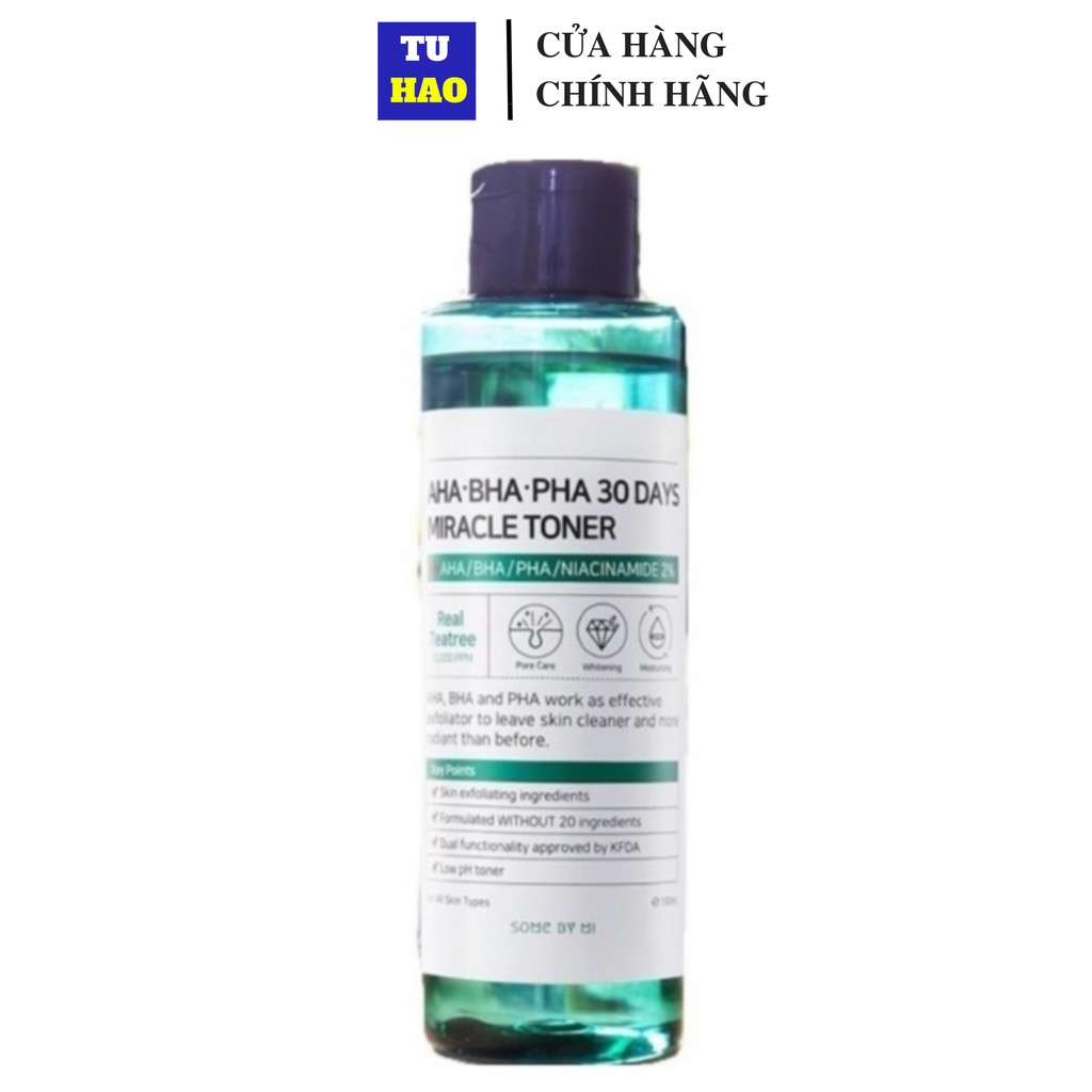 Nước Hoa Hồng Hỗ Trợ Giảm Mụn Some By Mi AHA-BHA-PHA 30 Days Miracle Toner 150ml