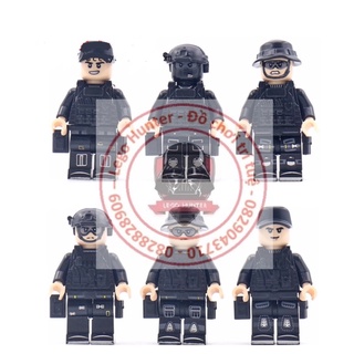 Xếp Hình Swat minifigures combo trọn bộ 6 lính đặc nhiệm kèm áo đai balo