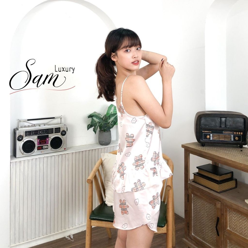 Đồ ngủ nữ 2 dây dễ thương,pijama lụa latin,mềm mịn, Sam Luxury | BigBuy360 - bigbuy360.vn