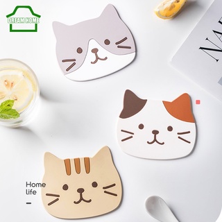 Tấm lót ly cách nhiệt hình chú mèoxinh xắn cho nhà bếp