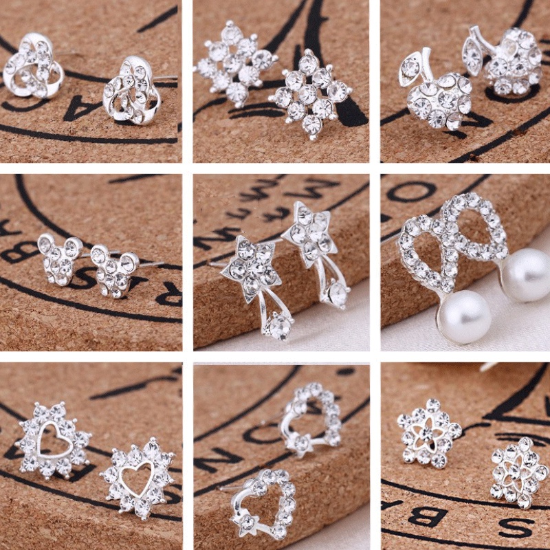 Bông Tai Hình Thỏ Ngôi Sao Đính Đá Ngọc Trai Dễ Thương Thời Trang Hàn Quốc Cho Nữ