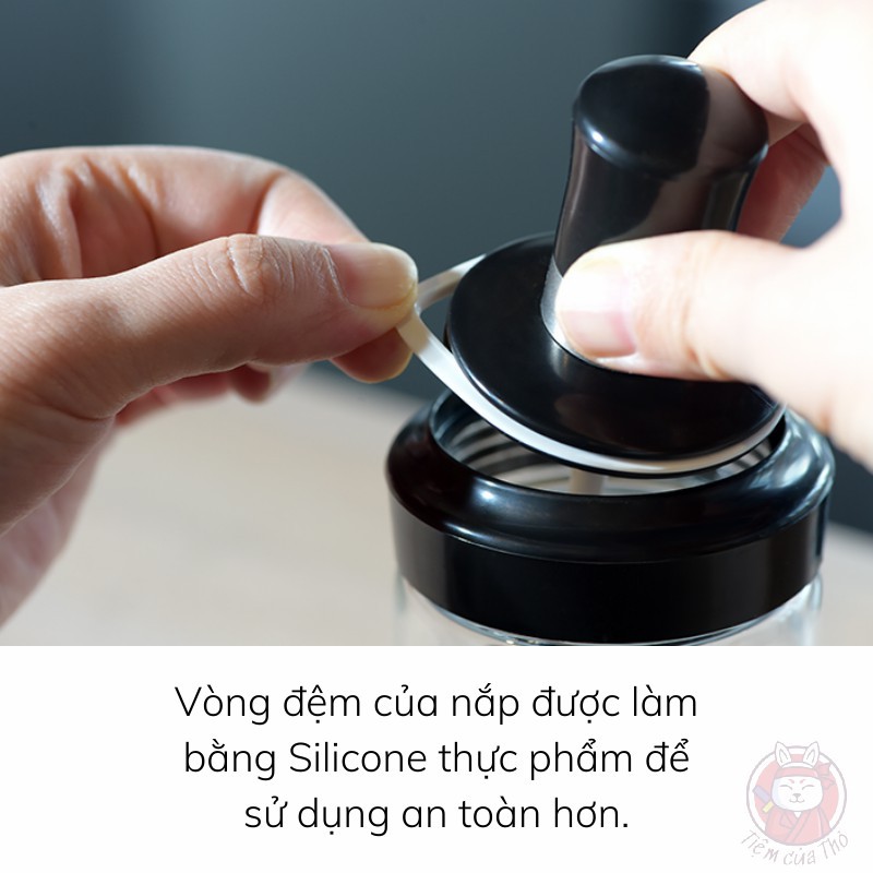 Hũ đựng gia vị, mật ong, lọ đựng gia vị kèm thìa bằng thủy tinh chịu nhiệt cao cấp 250ML mẫu 2021