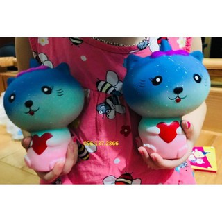 dcgr DCGR Squishy Mèo xanh Galaxy to 13cm