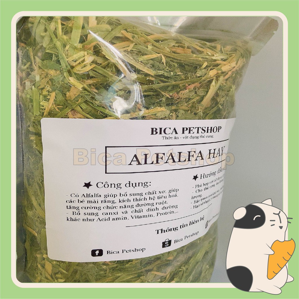 [Mã PET50K giảm Giảm 10% - Tối đa 50K đơn từ 250K] Cỏ alfalfa 1kg cho thỏ, chuột lang, chinchilla, sóc bắc mỹ