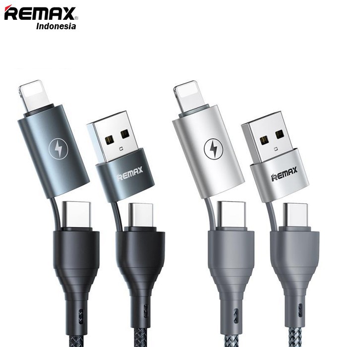 Dây Cáp Sạc Remax Rc-011 4 Trong 1 Chuyển Đổi Dữ Liệu Từ Cổng Lightning Sang Usb Type C Cho Iphone