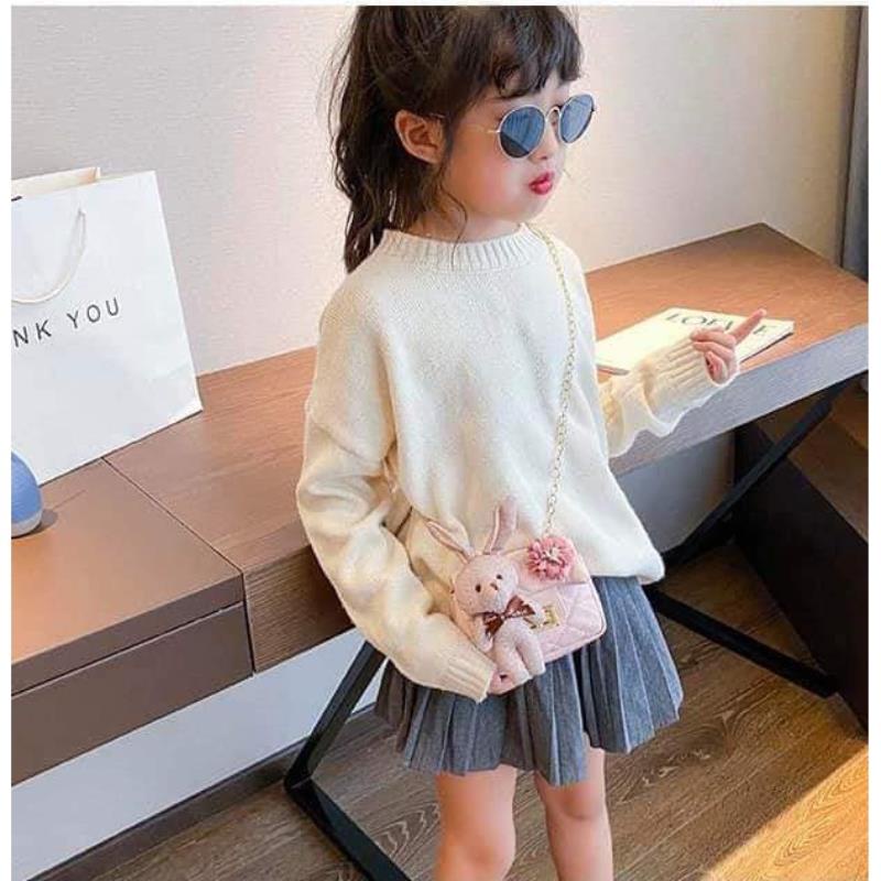 Túi đeo chéo túi xách thời trang mini cho bé gái phong cách Hàn Quốc dây xích siêu bền kèm gấu JIMADO SA890