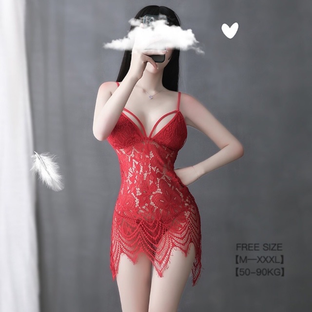 Váy ngủ ren dây ngực cực sexy- Hàng sẵn T171. SHIP HOẢ TỐC TPHCM. Đồ ngủ cosplay sexy ThaoBonita