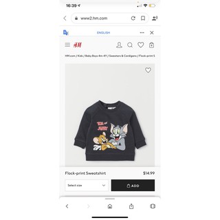 Áo Tom & jerry auth cho bé
