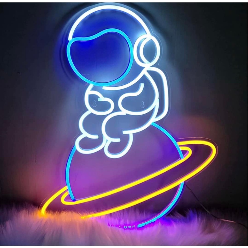 Đèn led Neon trang trí hình Phi Hành Gia| Đèn neon trang trí phòng ngủ, treo tường