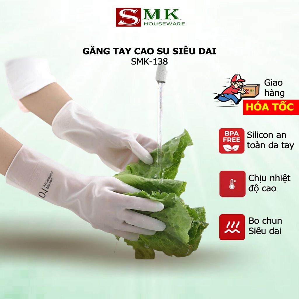 Găng Tay Rửa Bát Cao Su HÌNH HƯƠU Siêu Dai Siêu Bền