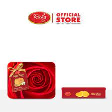 Bánh quy bơ trứng Rose Love Richy hộp thiếc 510gr