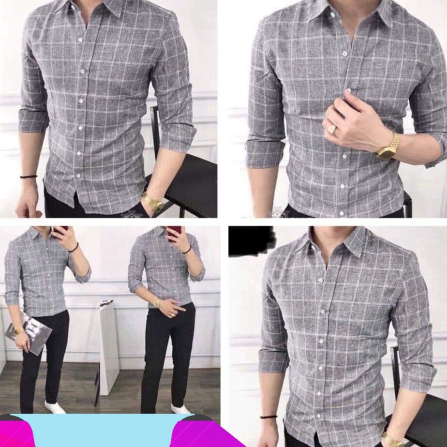 Áo Sơ Mi Nam Đũi Kẻ Sọc Caro Cực Đẹp | BigBuy360 - bigbuy360.vn