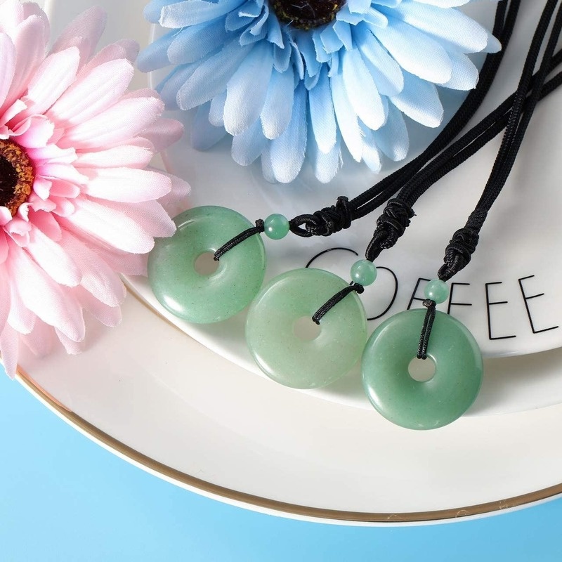 Vòng cổ Mặt Hình Đồng Xu 30mm Đá Tự Nhiên Thời Trang