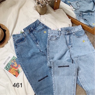 Quần Baggy Jeans thêu hoa cúc