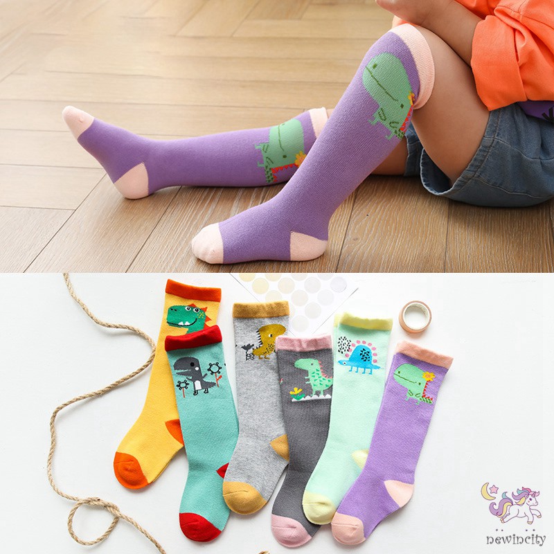 Bộ 3 Đôi Tất Cotton Hình Khủng Long Dễ Thương Cho Bé