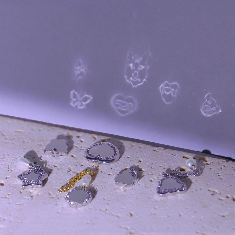 OCEANMAP Gương Chiếu Hình Gấu / Hổ Tự Dính Trang Trí Móng Tay Thời Trang DIY