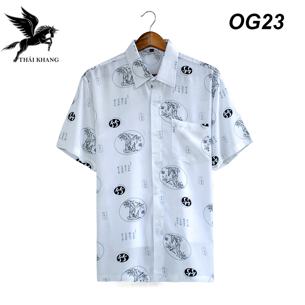 Áo sơ mi ngắn tay nam trung niên vải lanh siêu mát loại áo sơ mi nam họa tiết cho người lớn tuổi sang trọng ASLOG2 | BigBuy360 - bigbuy360.vn