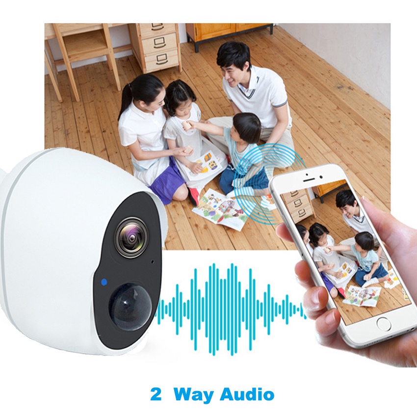 Pin 2MP 6000mAh IP65 Thông Minh IP WiFi Không Dây Có Thể Sạc Lại Dùng Trong Nhà Và Ngoài Trời Siren AS-IP821BH