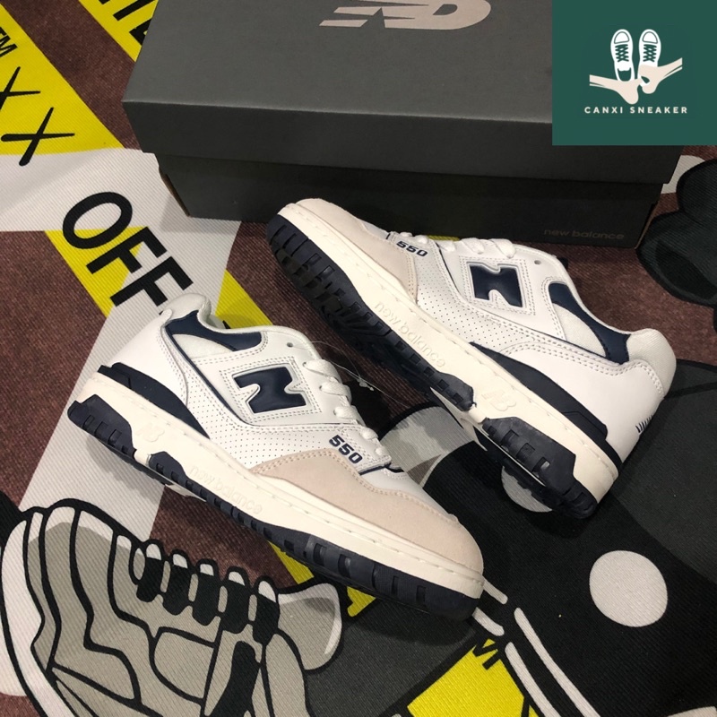 Giày thể thao tăng chiều cao nam nữ NB550 Xanh dương giày Sneaker nữ nam new balance 550 Navi xa