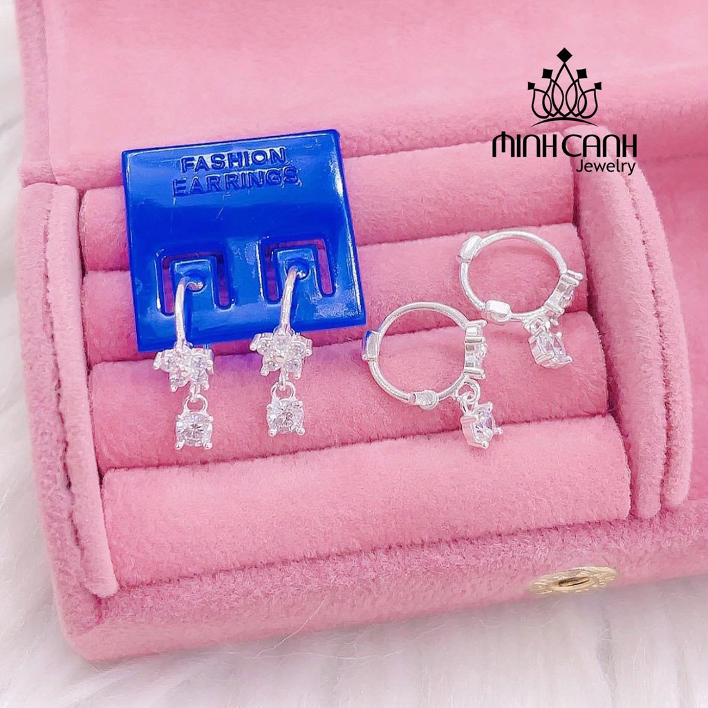 Bông Tai Bạc Hoa Mai Mini Khóa Bấm - Minh Canh Jewelry