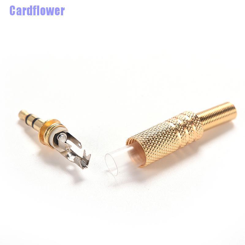 Cardflower  1pcs 3.5mm 1/8&quot; Stereo Male Audio TRS Jack Plug Adapter Connector Plated Gold