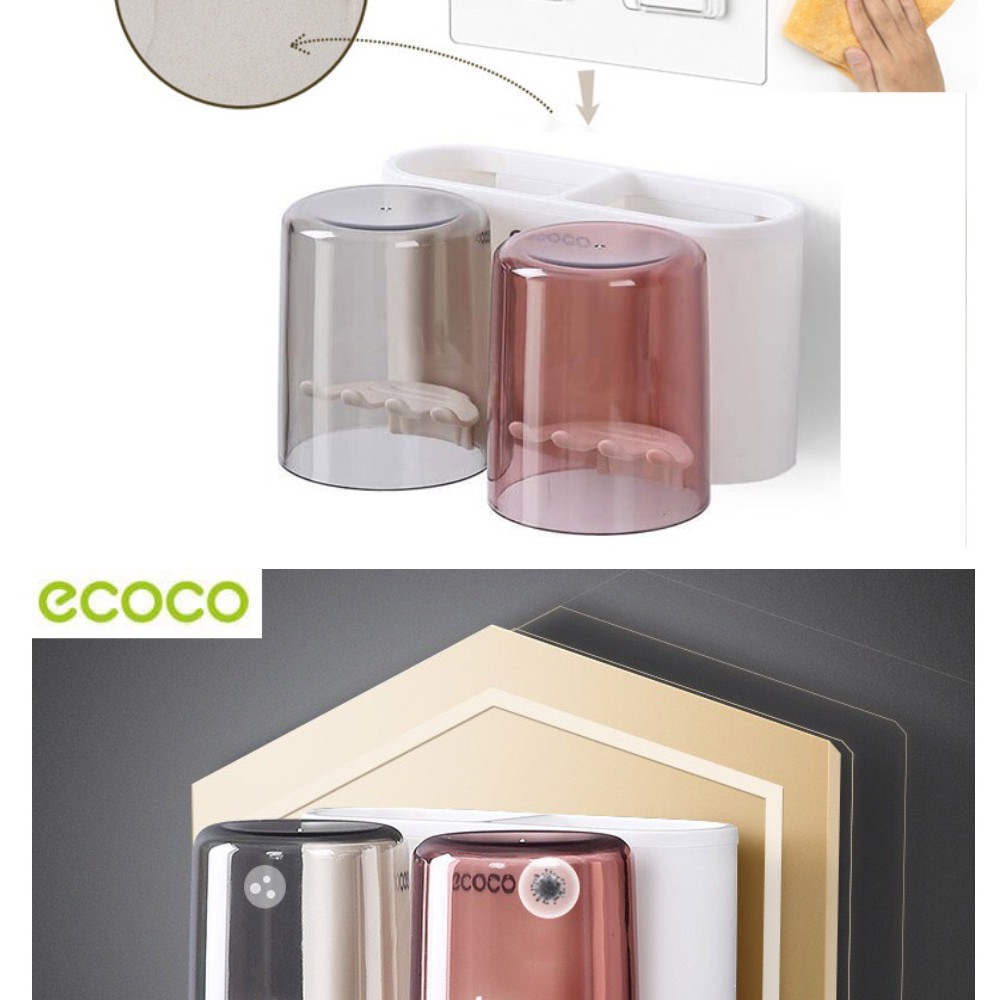 Kệ để bàn chải kem đánh răng ecoco 1924 kèm 2 cốc