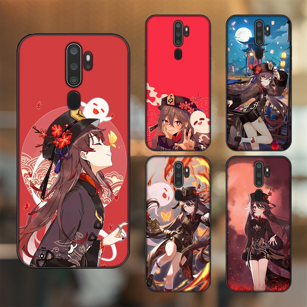 Ốp lưng Oppo A5 2020, A9 2020 viền đen in hình Hutao Genshin Impact