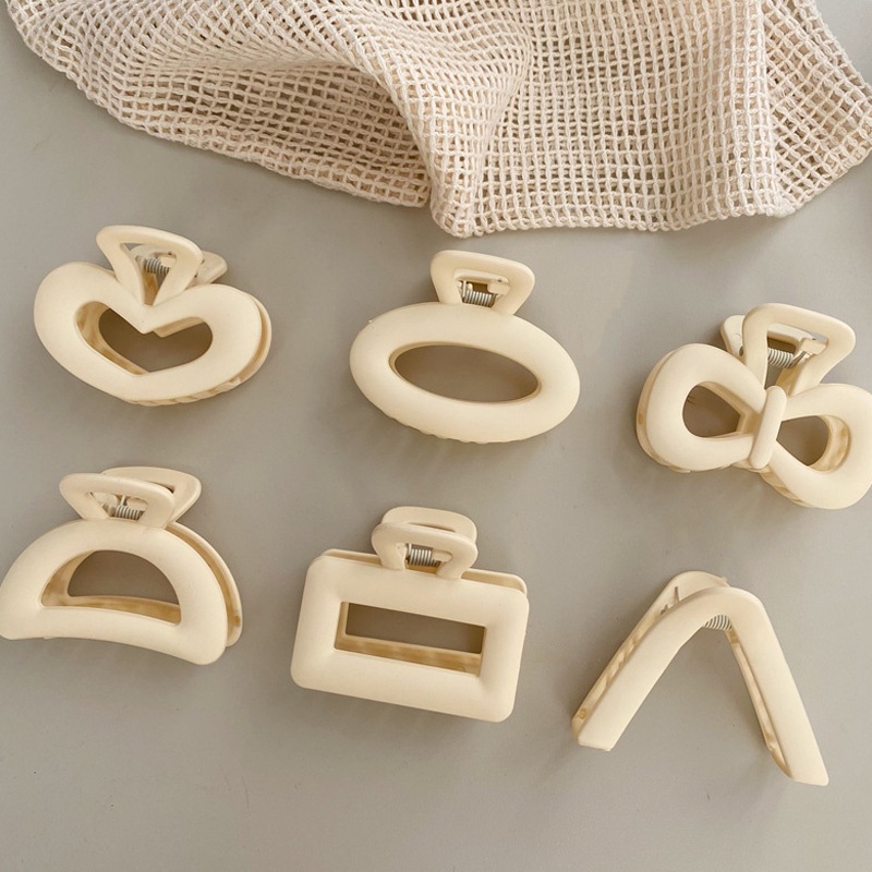 Kẹp gắp tóc bằng kim loại màu trắng dạng rỗng thời trang dành cho nữ