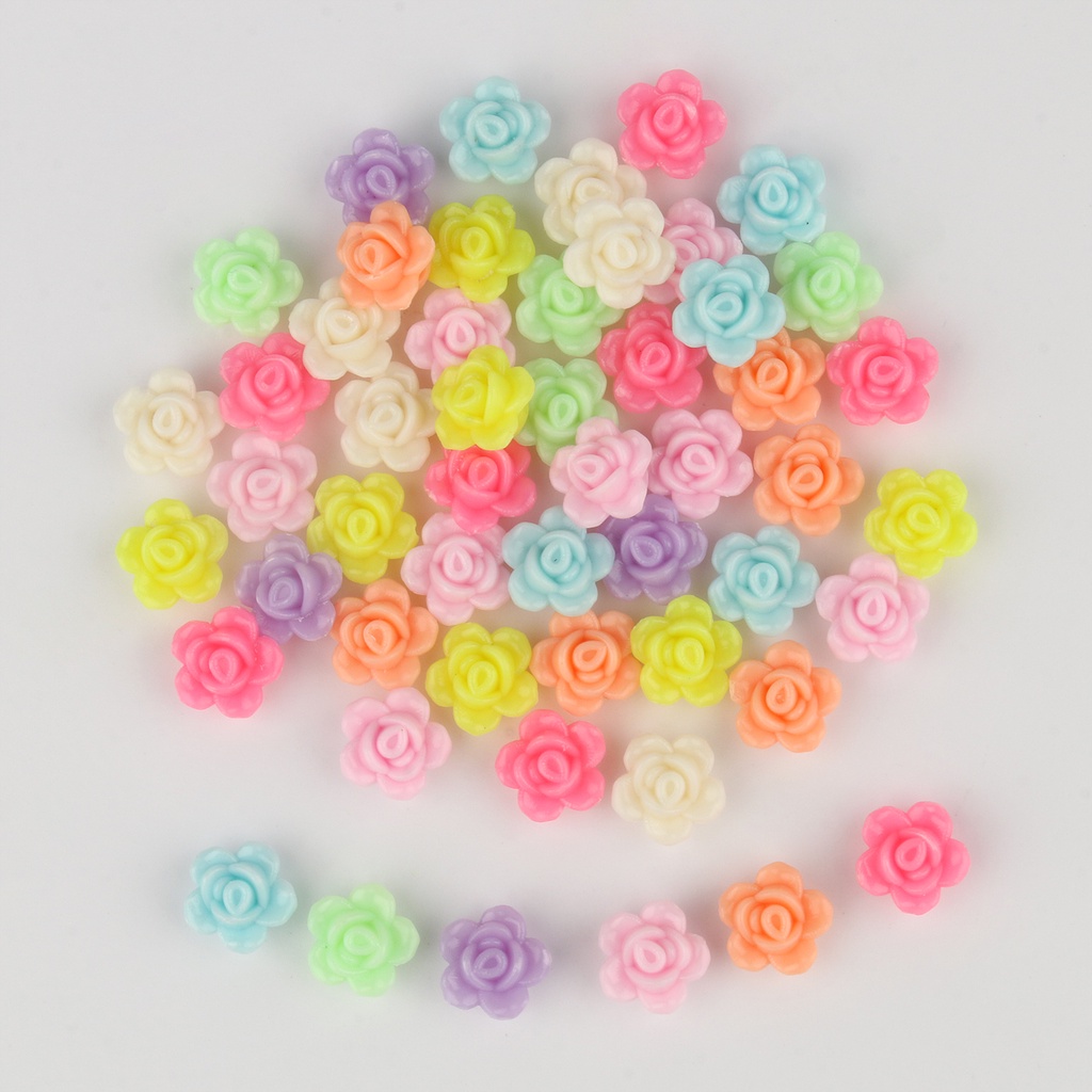 30 hạt thủ công Acrylic kiểu dáng bông hoa 12mm làm trang sức dễ thương xinh xắn