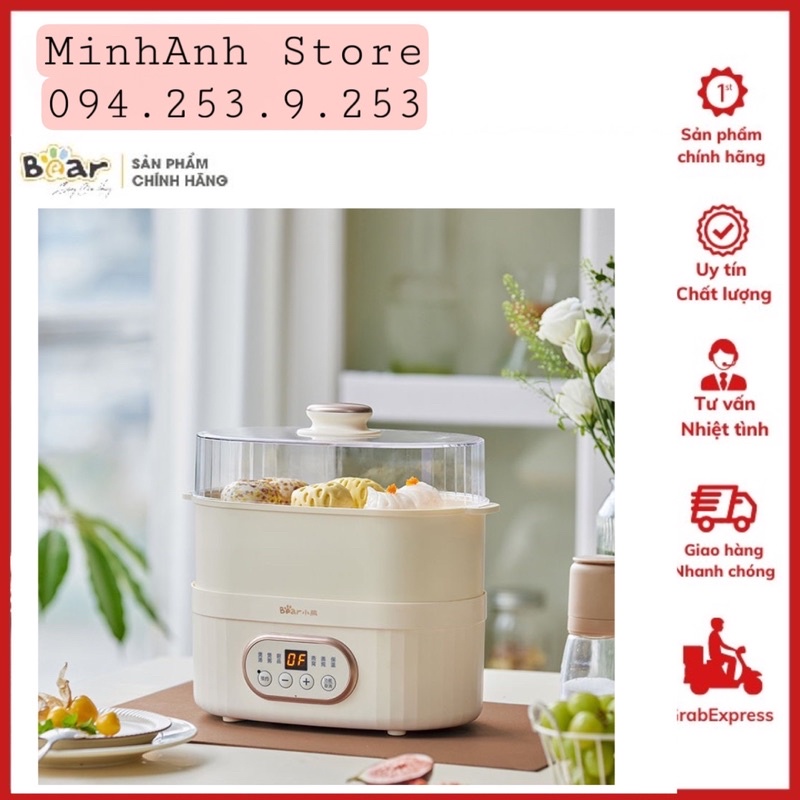 Nồi Hấp Mini Trứng Rau Củ Quả Hai Tầng Bear Chính Hãng