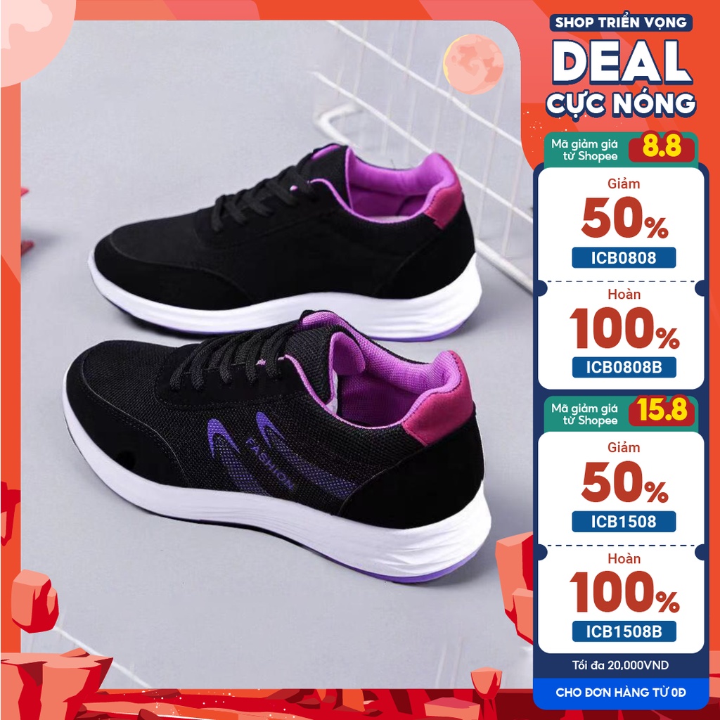 Giày thể thao nữ siêu nhẹ, êm chân, thoáng khí đi tập thể dục, thể thao tenis, mua sắm dã ngoại của MELU Boutique