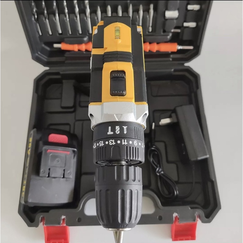 Máy Khoan Pin DeWal Đầu 10mm Autolock 3 chức năng tặng bộ phụ kiện 24 chi tiết