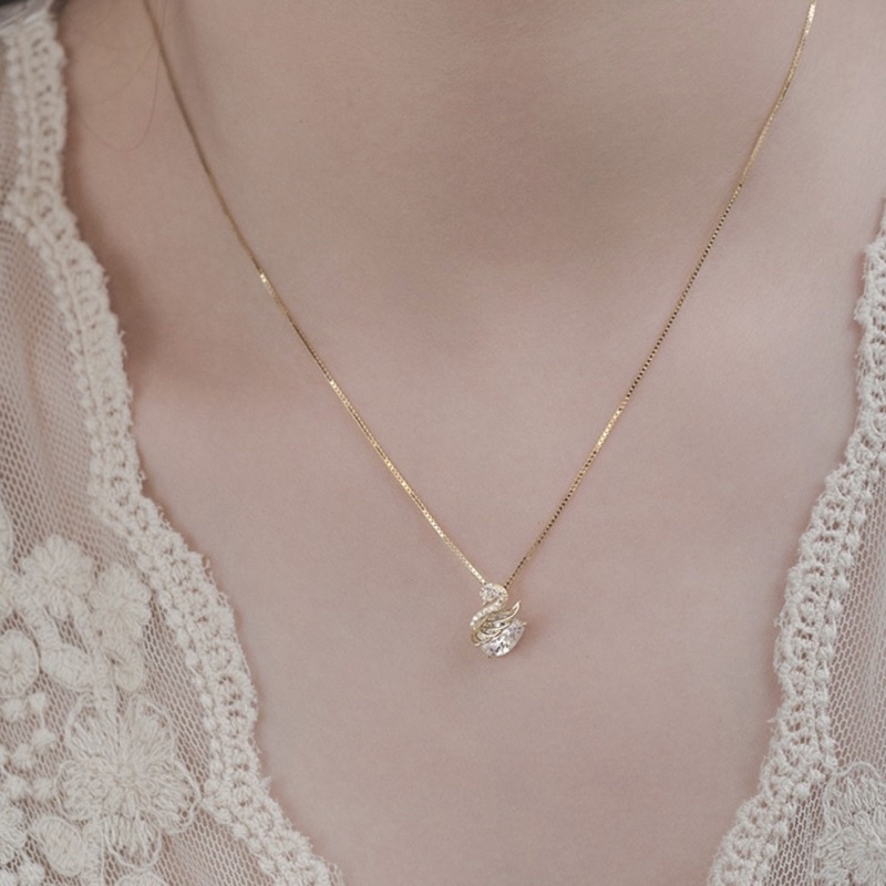 Dây chuyền thiên nga swan đá pha lê 100% bạc s925-Blackmeo