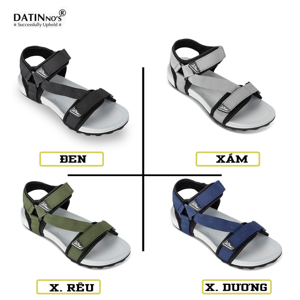 Giày Sandal Nam Quai Ngang Thời Trang DATINNOS (BẢO HÀNH CHÍNH HÃNG 12 THÁNG ĐƯỢC ĐỔI SIZE)  SDDN103 Đen Xanh Đỏ Xám Rêu