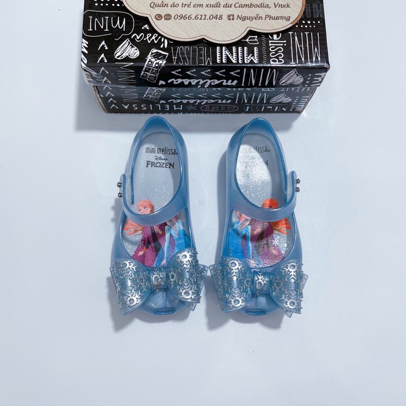 Sandal nơ Frozen nhựa dẻo thơm Melissa cho bé gái