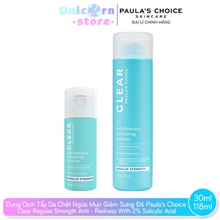 Dung Dịch Tẩy Da Chết Ngừa Mụn Giảm Sưng Đỏ Paula's Choice Clear Regular Strength Anti - Redness With 2% Salicylic Acid
