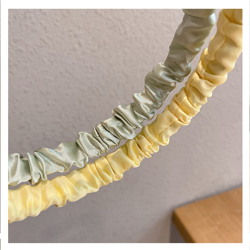 Băng đô vải chiffon thiết kế nếp gấp phong cách Hàn Quốc thời trang cho nữ