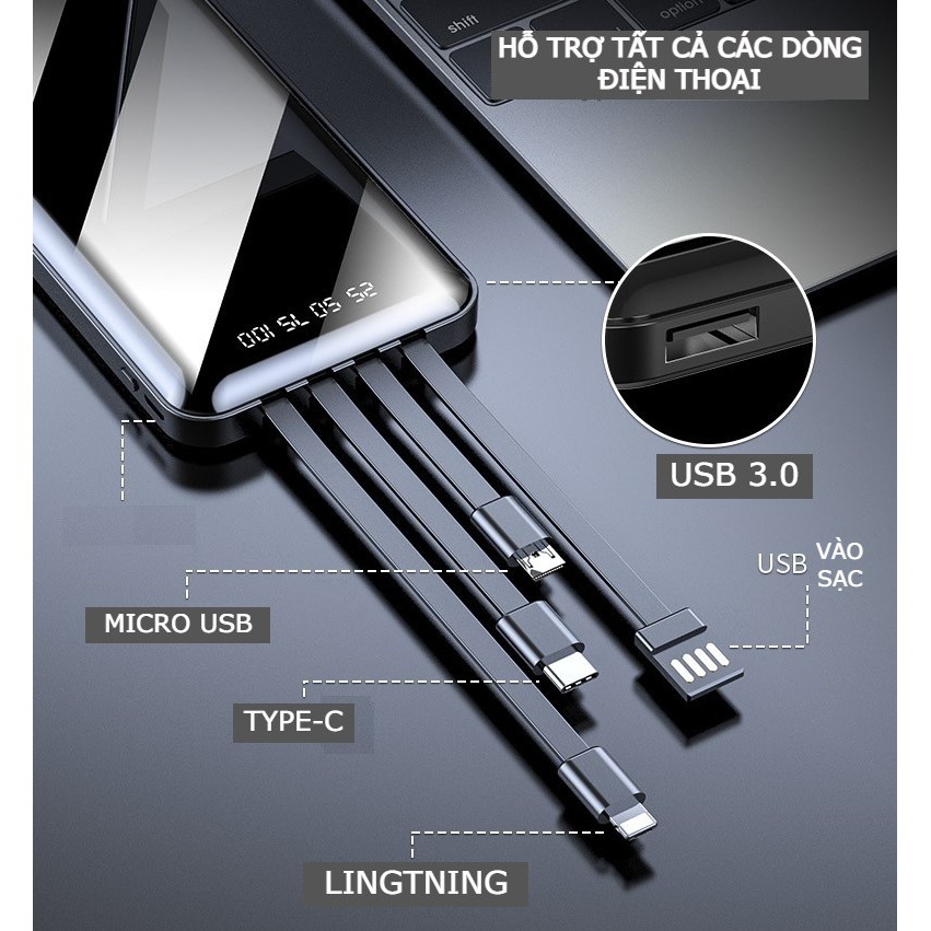 Sạc dự phòng Y65, WP-129 Pin lithium ion polyme siêu nhẹ dung lượng 5000 - 10000 mah,