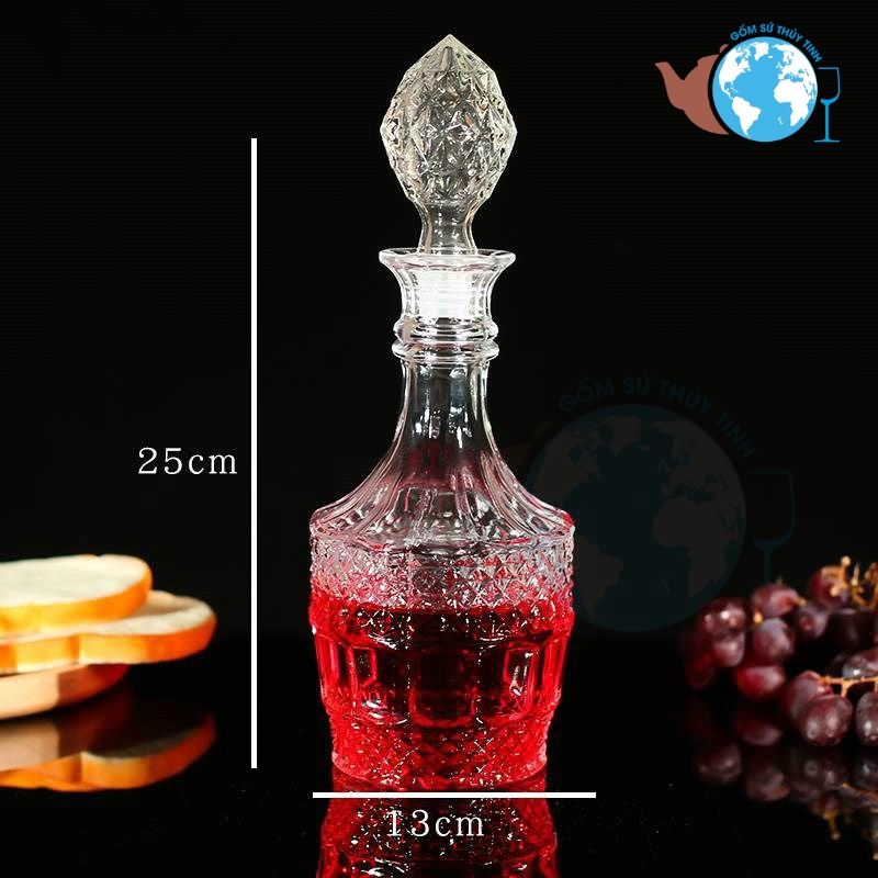 BR03 Bình đựng rượu ngâm sâm thủy tinh 750ml