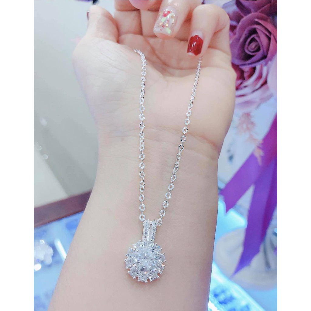 Dây chuyền nữ bạc S925 Ý - vòng cổ bạc nữ sang chảnh đính đá sáng bóng - Trang Sức Bạc 9999