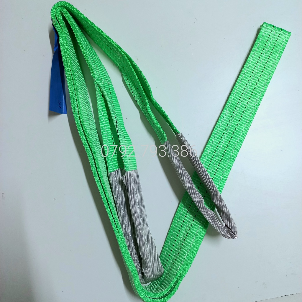 Thanh lý - Dây cáp vải cẩu hàng bản dẹp 1 tấn, Hệ số 5:1,chất liệu 100% Polyester, ảnh thật shop chụp