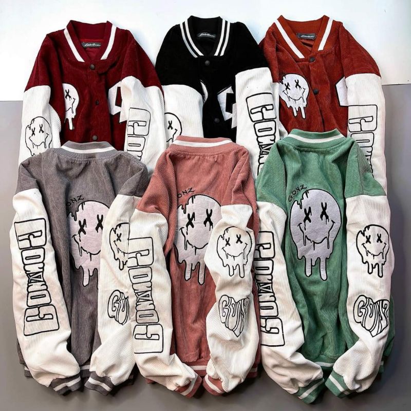 Áo Khoác Nhung Tăm Thêu Chữ G - 6 Màu , Áo Khoác Ngoài Phông Unisex Nam Nữ 40-60kg