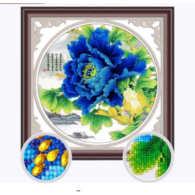 Tranh đá hoa mẫu đơn 2718 KT: 50X50 cm