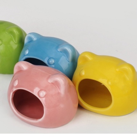 Nhà ngủ sứ cho hamster, nhà ngủ hình gấu mèo, mickey,bò sữa, heo, hổ, panda, mèo cho hamster
