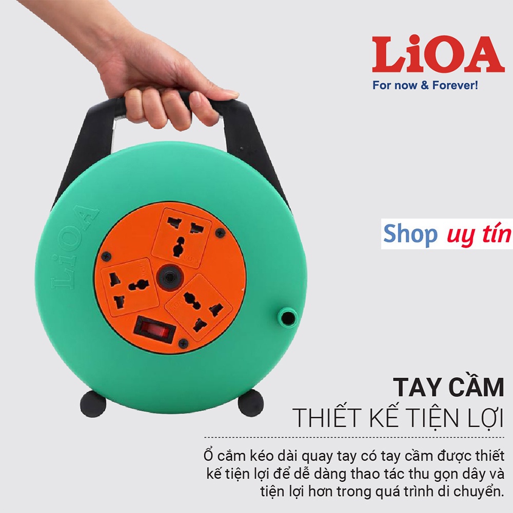 Ổ cắm điện LIOA quay tay, tròn tiện lợi 10m, 5m - Tổng kho kim khí điện nước