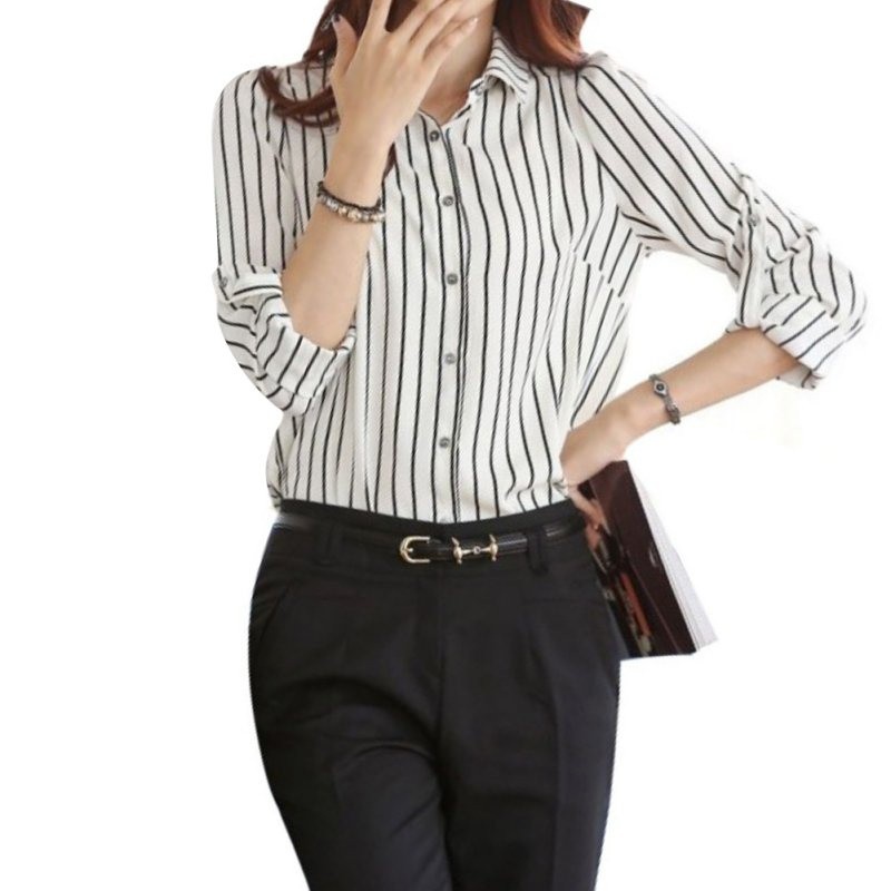 Hàng Có Sẵn ! Áo Sơ Mi Nữ Cổ Bẻ Thời Trang Công Sở