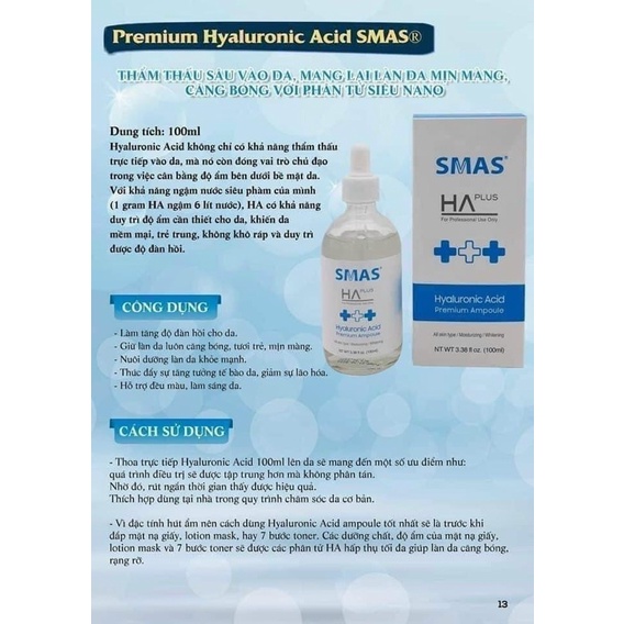 Serum B5 và Serum HA Smas phục hồi và căng bóng da