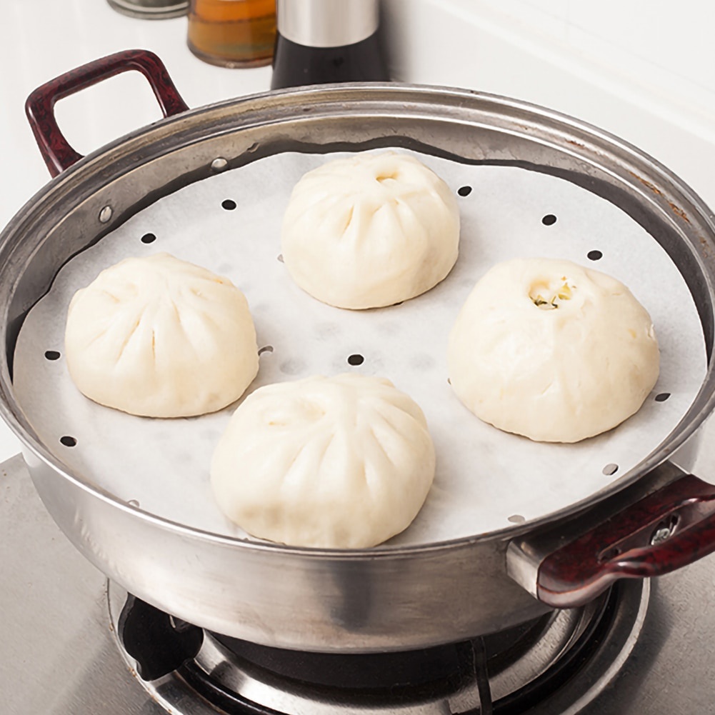 Set 100 miếng giấy silicone lót nồi hấp chống dính tiện dụng