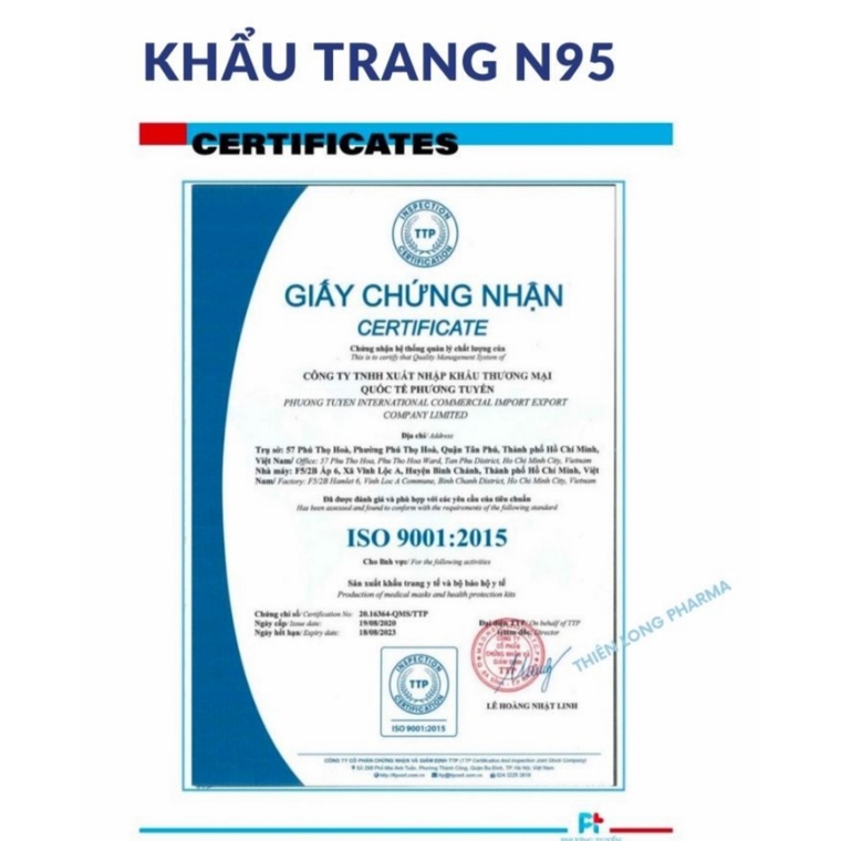 [HỘP 10 CÁI] Khẩu trang N95 hàng chính hãng công ty, chống bụi mịn và kháng khuẩn