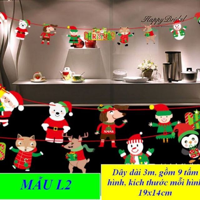 Cờ treo trang trí noel trang trí giáng sinh nhiều mẫu BST03